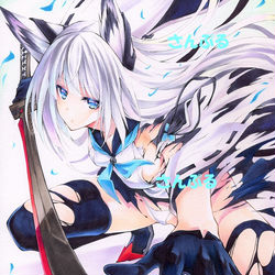 This is a pixiv picture whose title is アズールレーン　江風　アズレン.