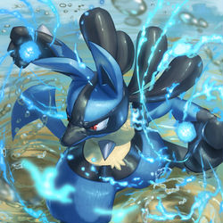 This is a pixiv picture whose title is ルカリオ.