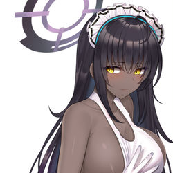 This is a pixiv picture whose title is 裸エプロンカリン.