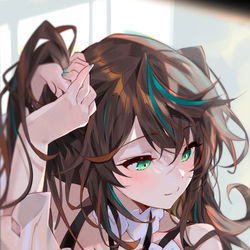 This is a pixiv picture whose title is 髪結い.