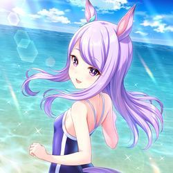 This is a pixiv picture whose title is マックイーンと海にお出かけ.