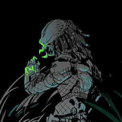 This is a pixiv picture whose title is 河童の正体はプレデター.