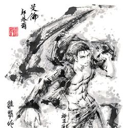 This is a pixiv picture whose title is 【極道畫師】艾倫·耶格爾.