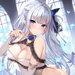 This is a pixiv picture whose title is 蒼のエルフ.