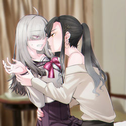 This is a pixiv picture whose title is 教師×JKものが見たいんじゃ….