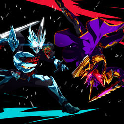 This is a pixiv picture whose title is 『深き闇、剣と共に。』.