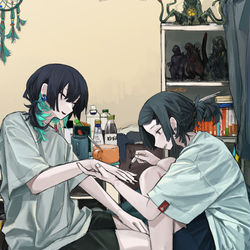 This is a pixiv picture whose title is 不器用.