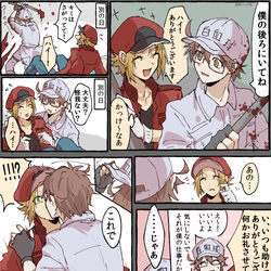 This is a pixiv picture whose title is 白53赤77.