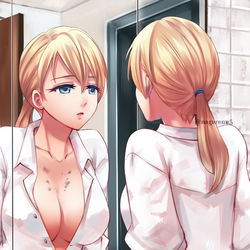 This is a pixiv picture whose title is 胸の傷.