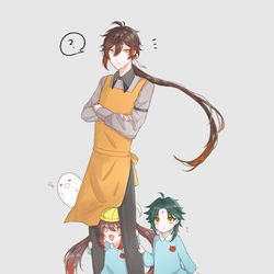 This is a pixiv picture whose title is 鍾離先生（とお手伝いさんたち）.