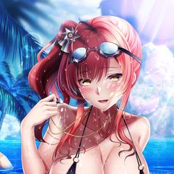 This is a pixiv picture whose title is 水着ザラ　水辺の出逢い.