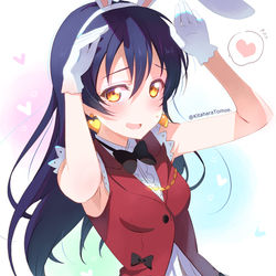 This is a pixiv picture whose title is 🏹う…海未ぴょんだぴょん♪ これでいいのでしょうか…？.
