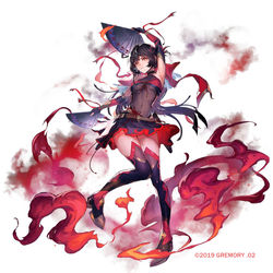 This is a pixiv picture whose title is 【お仕事絵】猪倉涼華【アクション対魔忍】.