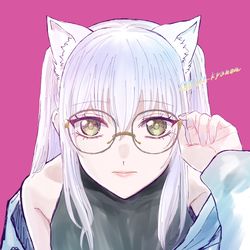 This is a pixiv picture whose title is カラコンとメガネスタイル.
