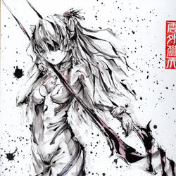 This is a pixiv picture whose title is エヴァンゲリオン 式波・アスカ・ラングレー 水墨画練習中49.