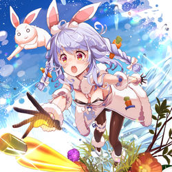 This is a pixiv picture whose title is 金のニンジン見つけたぺこ！.