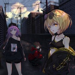 This is a pixiv picture whose title is 自販機前にて.