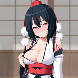 This is a pixiv picture whose title is 誘惑してくる射命丸さん.