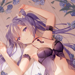 This is a pixiv picture whose title is 刻晴 🌺.