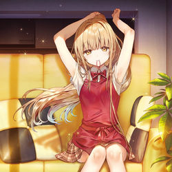 This is a pixiv picture whose title is お隣の天使様にいつの間にか駄目人間にされていた件.