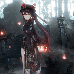 This is a pixiv picture whose title is 胡桃· Butterfly.