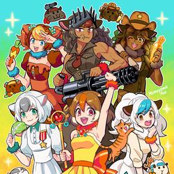This is a pixiv picture whose title is モルカー擬人化🐹.