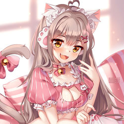 This is a pixiv picture whose title is 猫メイド.