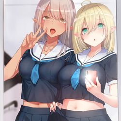 This is a pixiv picture whose title is パパ活エルフ.