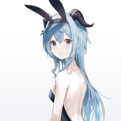 This is a pixiv picture whose title is 兔（羊）女郎.