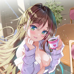 This is a pixiv picture whose title is 一緒に飲も♡.