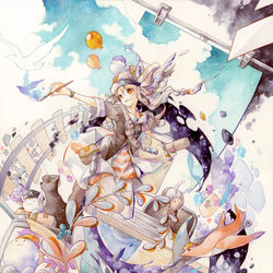 This is a pixiv picture whose title is must go on.