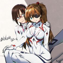 This is a pixiv picture whose title is 映画観ました(∩´∀｀)∩また観たい✨姫アスカとマリ✨.