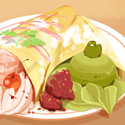 This is a pixiv picture whose title is 桜抹茶クレープ.