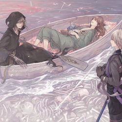 This is a pixiv picture whose title is 桜と死神さん.