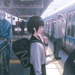 This is a pixiv picture whose title is 家出.