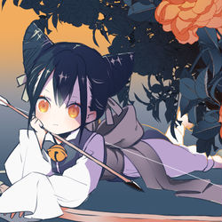 This is a pixiv picture whose title is 黒猫.