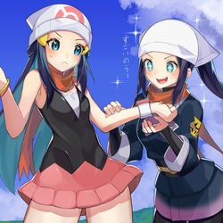 This is a pixiv picture whose title is ヒカリと現代人の服装に興味津々のご先祖様.