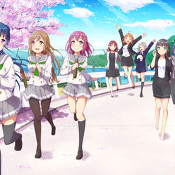 This is a pixiv picture whose title is 私たちも浦の星で写真撮っておくわよ！.