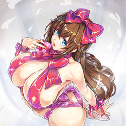This is a pixiv picture whose title is 裸リボンYUAちゃん.