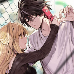 This is a pixiv picture whose title is L x Misa.