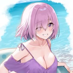 This is a pixiv picture whose title is 水着マシュ.