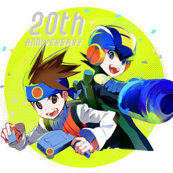 This is a pixiv picture whose title is エグゼ２０周年！.