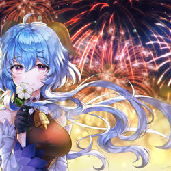 This is a pixiv picture whose title is 甘雨.