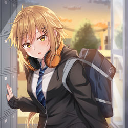This is a pixiv picture whose title is 「帰り、ゲーセン寄ってこうよ」.