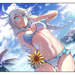This is a pixiv picture whose title is 琪亚娜泳装写真~.