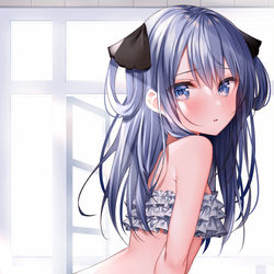 This is a pixiv picture whose title is 「あまり見ないでください…」.