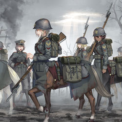 This is a pixiv picture whose title is Cavalry.