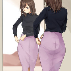This is a pixiv picture whose title is 朝の支度をするOL.