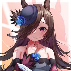 This is a pixiv picture whose title is ヤンデレのウマ娘に死ぬほど愛されて眠れないCD　+差分.