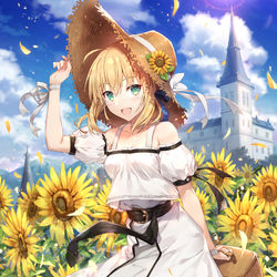 This is a pixiv picture whose title is 🌻向日葵とセイバー.